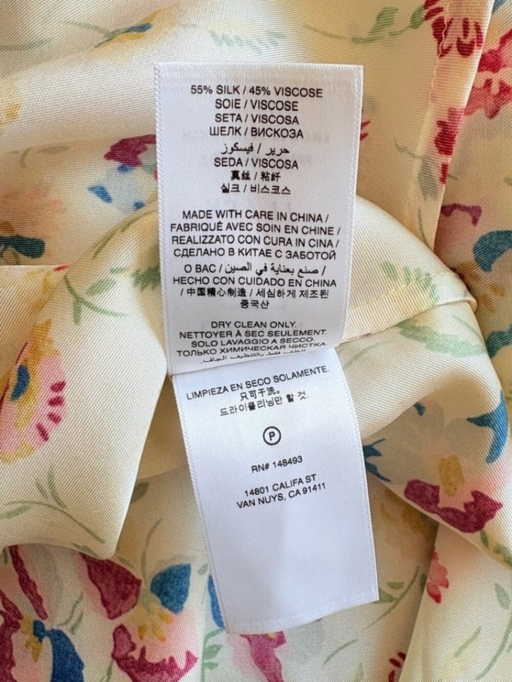 NEW DOEN Valerine SIlk Blend Dress Windswept Blooms Cream Floral | US XS - Picture 15 of 16